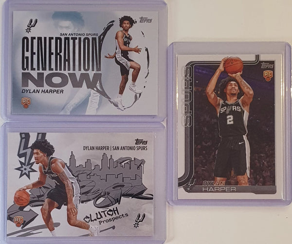 2025 Topps Dylan Harper Lot of 3 x Rookie RCs #GN-2 #CC-2 #202 - Ready to Grade