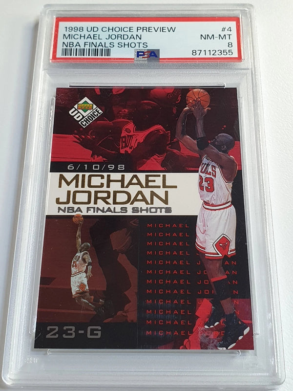 1998 UD Choice Preview Michael Jordan #4 NBA Finals Shots - PSA 8 (Low POP)