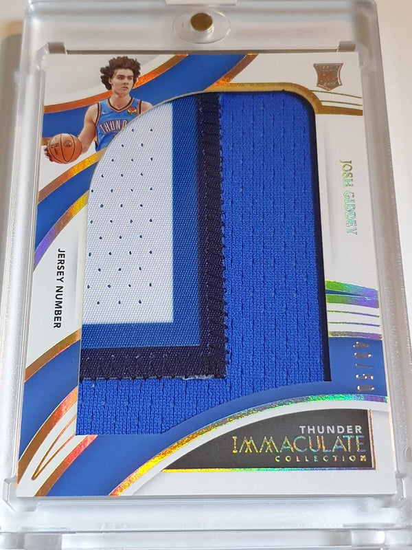 2021 Immaculate Josh Giddey Rookie #PATCH 3 Color Jumbo Jersey /50 - Rare