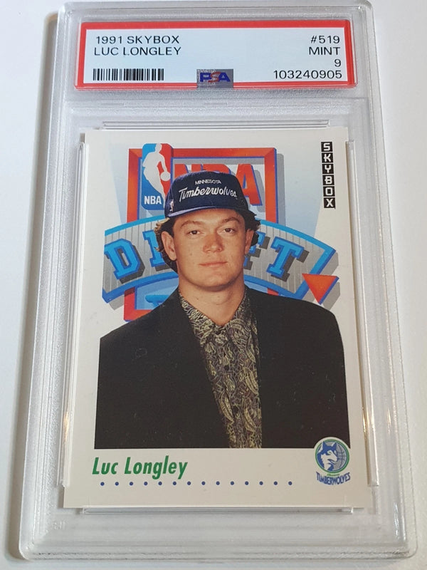 1991 Skybox Luc Longley Rookie #519 RC - PSA 9 (POP 34)