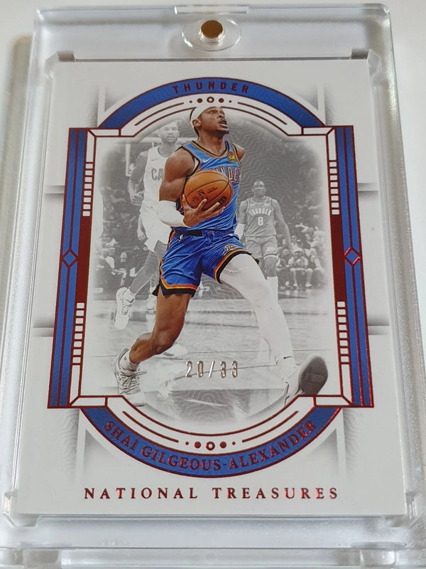 2023 National Treasures Shai Gilgeous-Alexander #25 RED /33 Foil Edition - Rare