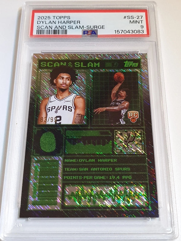 2025 Topps Dylan Harper Rookie SURGE /99 HOLO Scan & Slam - PSA 9 (POP 4)
