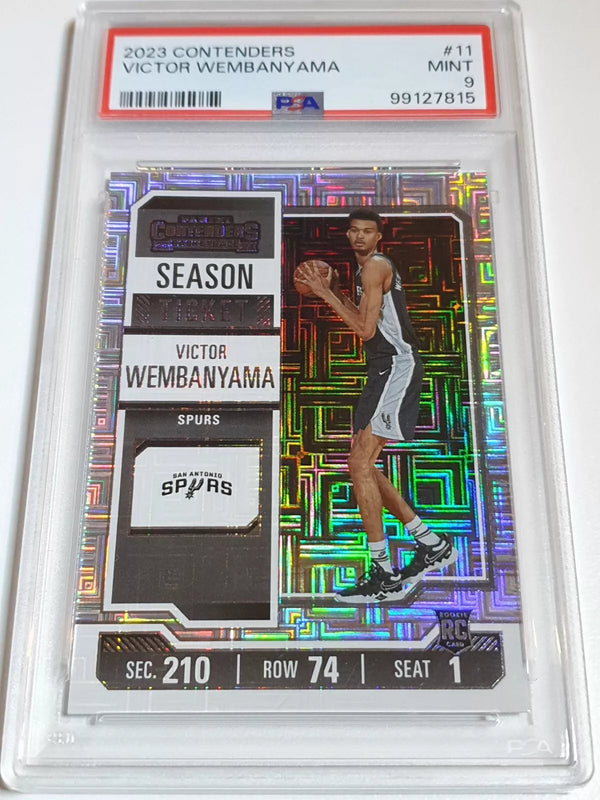 2023 Panini Contenders Victor Wembanyama Rookie #11 MOJO Holo RC - PSA 9