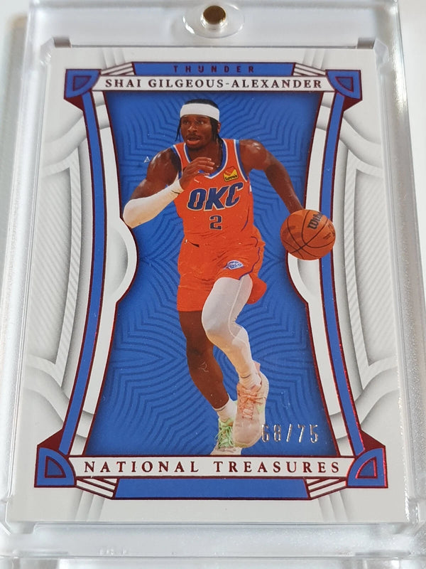 2022 National Treasures Shai Gilgeous-Alexander #62 RED /75 Foil Edition - Rare