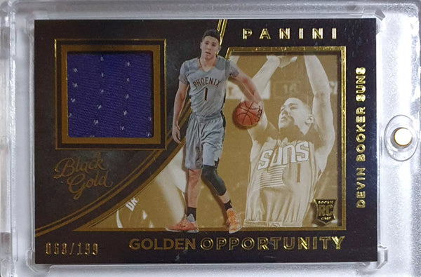 2015 Panini Black Gold Devin Booker Rookie #PATCH /199 Large Worn RC Jersey