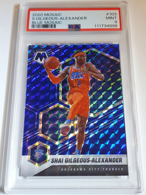 2020 Mosaic Shai Gilgeous-Alexander #103 BLUE MOSAIC /99 Holo - PSA 9 (POP 3)