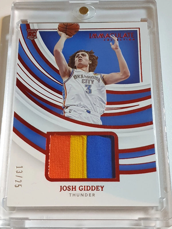 2021 Panini Immaculate Josh Giddey Rookie #PATCH RED /25 RC 3 Color Jersey