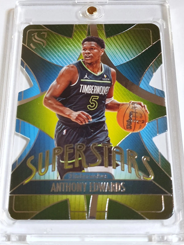2024 Panini Silhouette Anthony Edwards #23 SILVER /99 Die-Cut Superstars - Rare