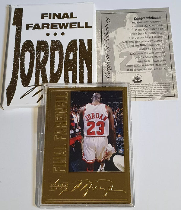 1999 Upper Deck Michael Jordan 22K GOLD /23000 Final Farewell - Rare