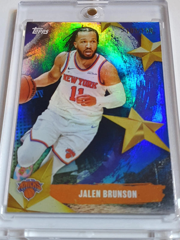 2025 Topps Jalen Brunson #SA-10 BLUE RAINBOW /150 Stars of NBA - Ready to Grade