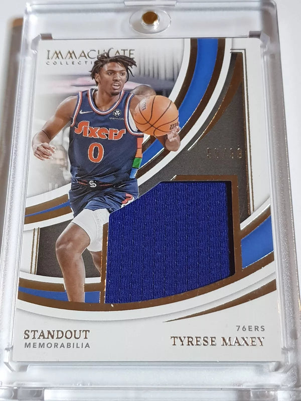 2021 Panini Immaculate Tyrese Maxey #PATCH /99 Game Worn Large Jersey - Rare
