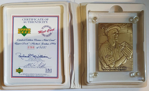 1994 Upper Deck Michael Jordan BRONZE CARD /5000 Highland Mint - With COA