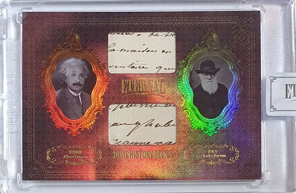 2024 Eternal Albert Einstein Charles Darwin #RELICS RED /25 Dual Relics - Sealed