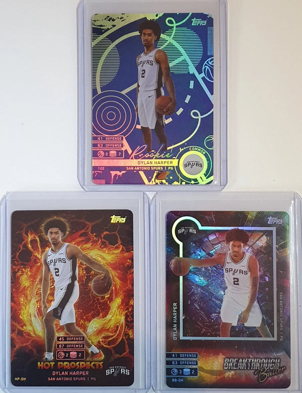 2025 Topps Match Attax Dylan Harper Lot of 3 x Rookie #122 #HP-HD #BB-DH - Rare