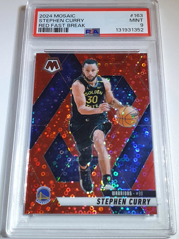 2024 Panini Mosaic Stephen Curry #163 RED FAST BREAK /99 Holo - PSA 9 (POP 2)