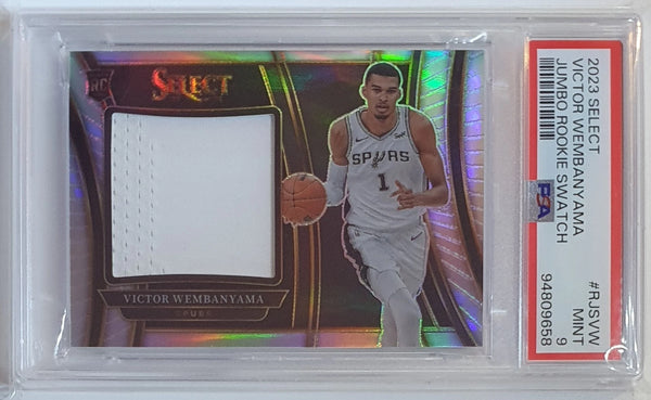 2023 Panini Select Victor Wembanyama Rookie #PATCH Jersey RC - PSA 9 (POP 64)
