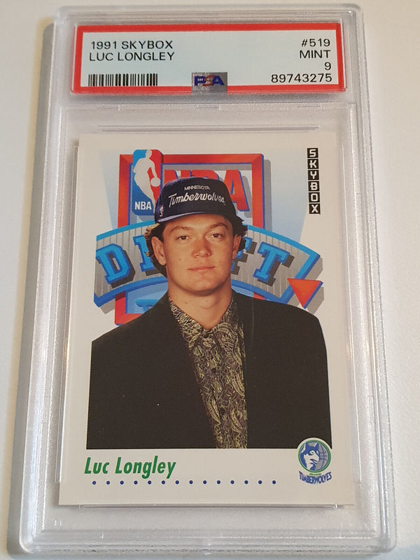 1991 Skybox Luc Longley Rookie #519 RC - PSA 9 ( POP 27)