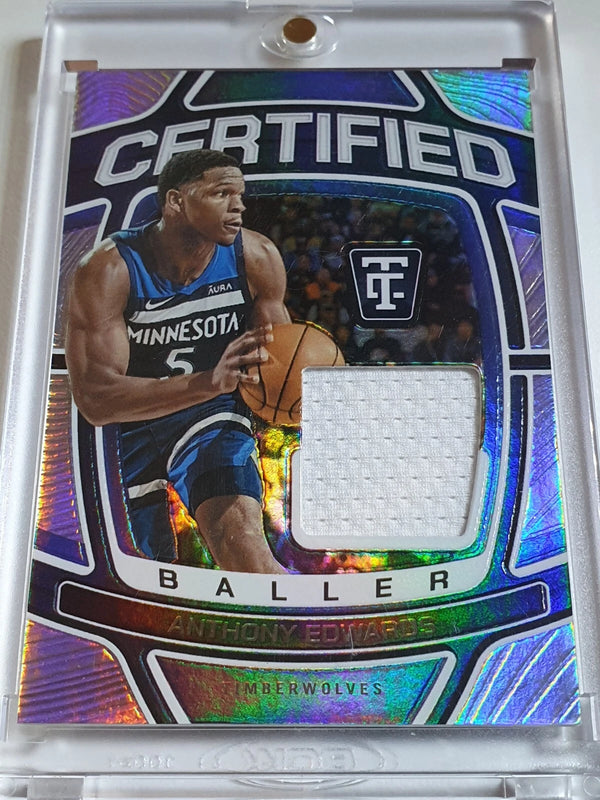 2024 Totally Certified Anthony Edwards #PATCH SILVER /99 Game Worn Jersey - Rare