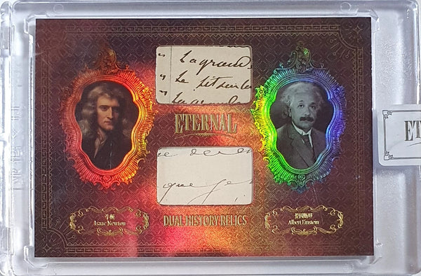 2024 Eternal Isaac Newton Albert Einstein #RELICS RED /25 Dual Relics - Sealed