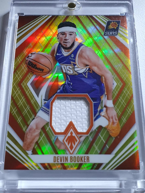 2023 Panini Phoenix Devin Booker #PATCH YELLOW /49 Game Worn Jersey - Rare