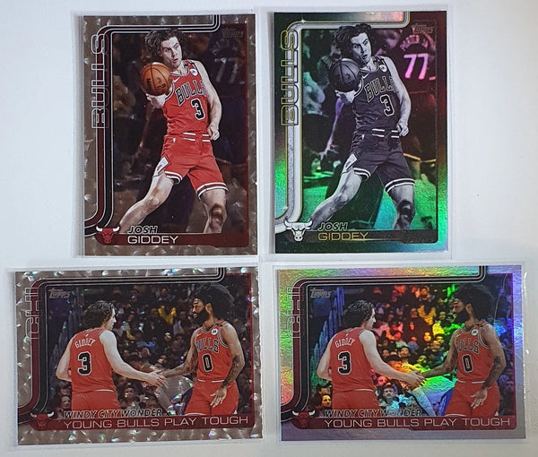 Lot of 4 x 2025 Topps Flagship Josh Giddey (Bulls) Holos Variants - Rare