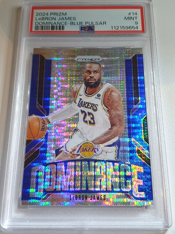 2024 Panini Prizm Lebron James #14 BLUE PULSAR /99 Holo Dominance PSA 9 (POP 3)
