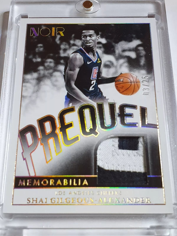 2023 Noir Shai Gilgeous-Alexander #PATCH PRIME /25 2 Color Game Worn Jersey