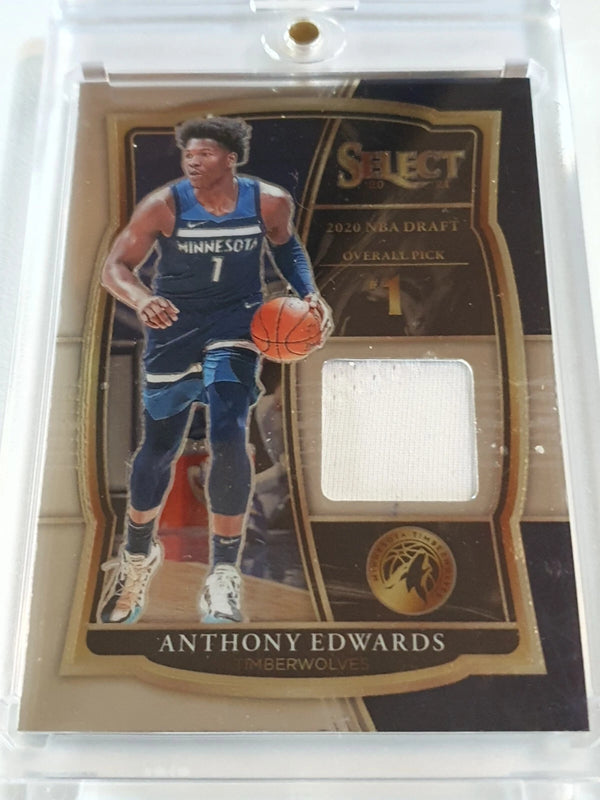 2020 Panini Select Anthony Edwards Rookie #PATCH Jersey Draft Selection - Rare