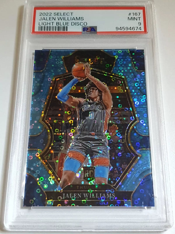 2022 Select Jalen Williams Rookie LIGHT BLUE DISCO /99 Holo RC - PSA 9 (POP 18)