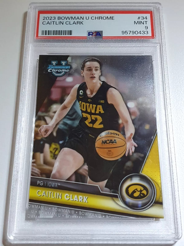 2023 Bowman University Chrome Caitlin Clark Rookie #34 RC - PSA 9 (Low POP)