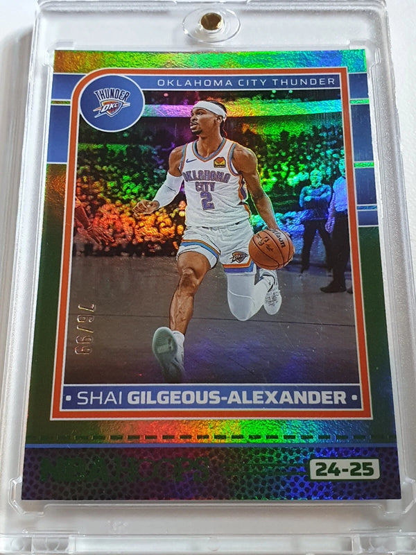 2024 Panini NBA Hoops Shai Gilgeous-Alexander #126 GREEN /99 Prizm - Rare