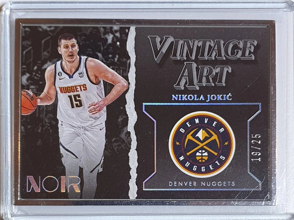 2022 Panini Noir Nikola Jokic #290 METAL FRAME /25 Vintage Art - Ready to Grade