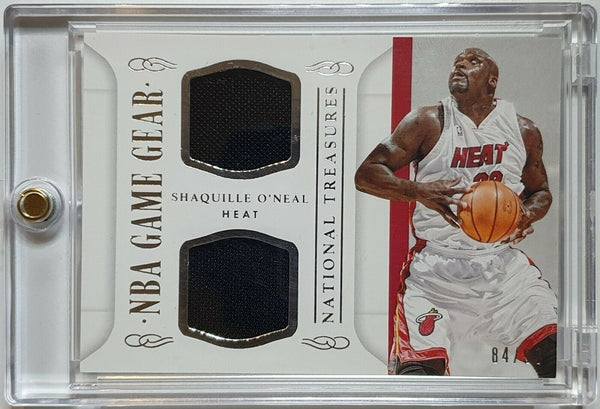 2014 National Treasures Shaquille O'Neal #PATCH /99 Game Worn Dual Jerseys