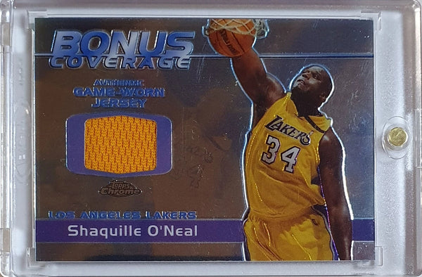 2003 Topps Chrome Shaquille O'Neal #PATCH Game Worn Jersey - Ready to Grade