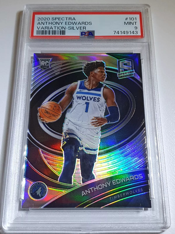 2020 Spectra Anthony Edwards Rookie #101 SILVER Holo Variation RC - PSA 9