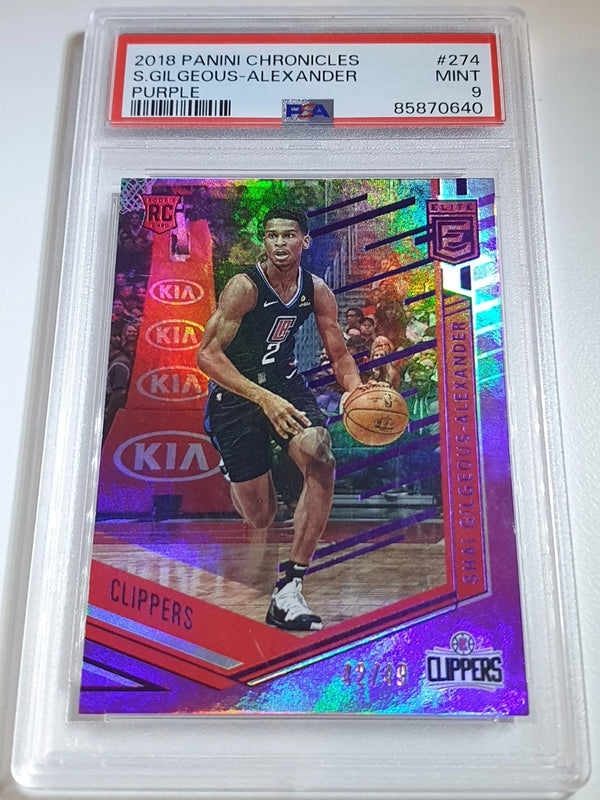 2018 Chronicles Shai Gilgeous-Alexander Rookie #274 PURPLE /49 Holo RC - PSA 9