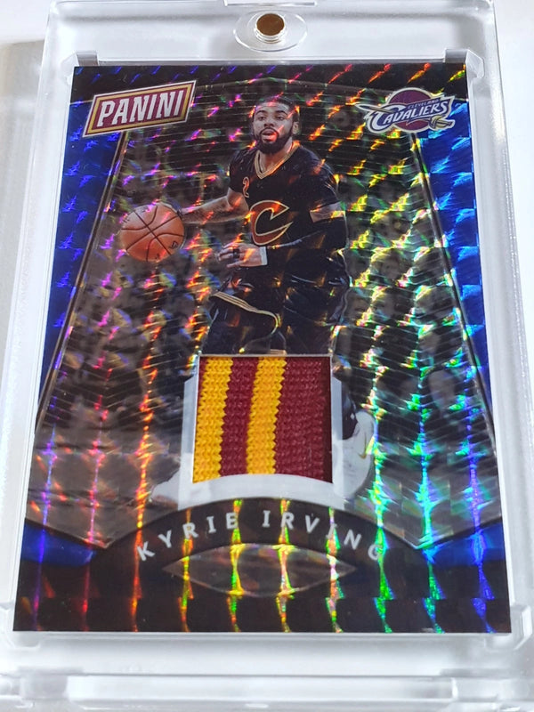 2017 Panini National Kyrie Irving #PATCH BLUE MOSAIC /25 Striped 2 Color Jersey