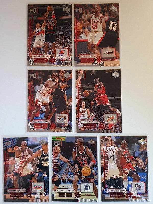 Lot of 7 x 1997-98 Upper Deck Michael Jordan The Jordan Files - Good Condition