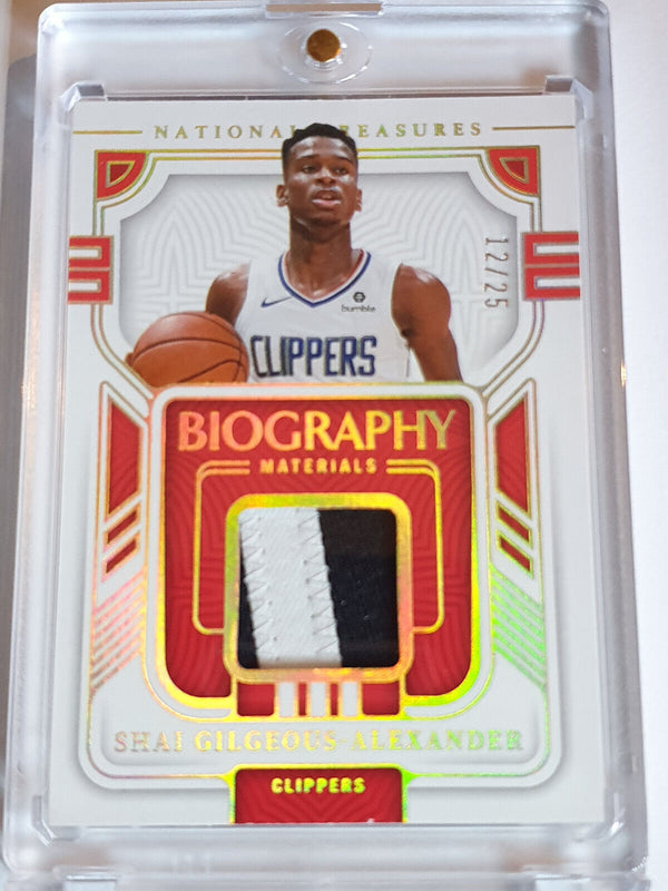 2022 National Treasures Shai Gilgeous-Alexander PRIME #PATCH GOLD /25 Jersey