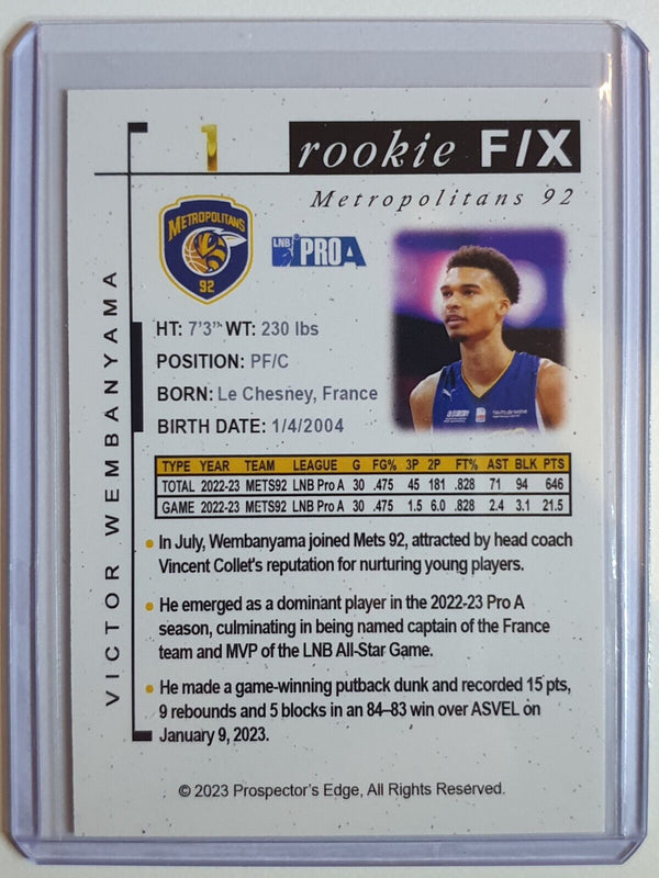 2023 Prospector's Edge Victor Wembanyama Rookie F/X Promo RC - Rare