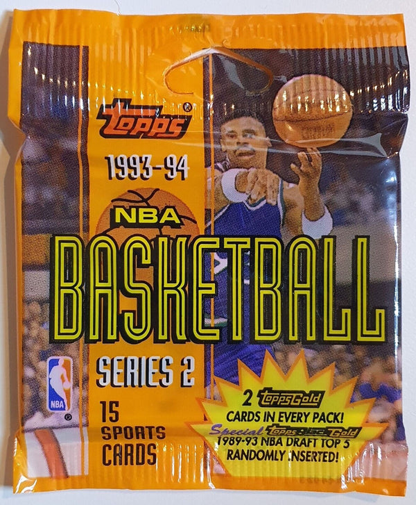 1993-94 Topps NBA Basketball Series 2 Cello Pack - Factory Sealed Packs