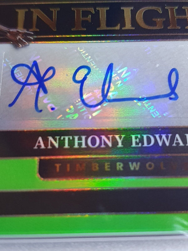 2021 Select Anthony Edwards #AUTO NEON GREEN /99 Holo - PSA 9 (POP 13)