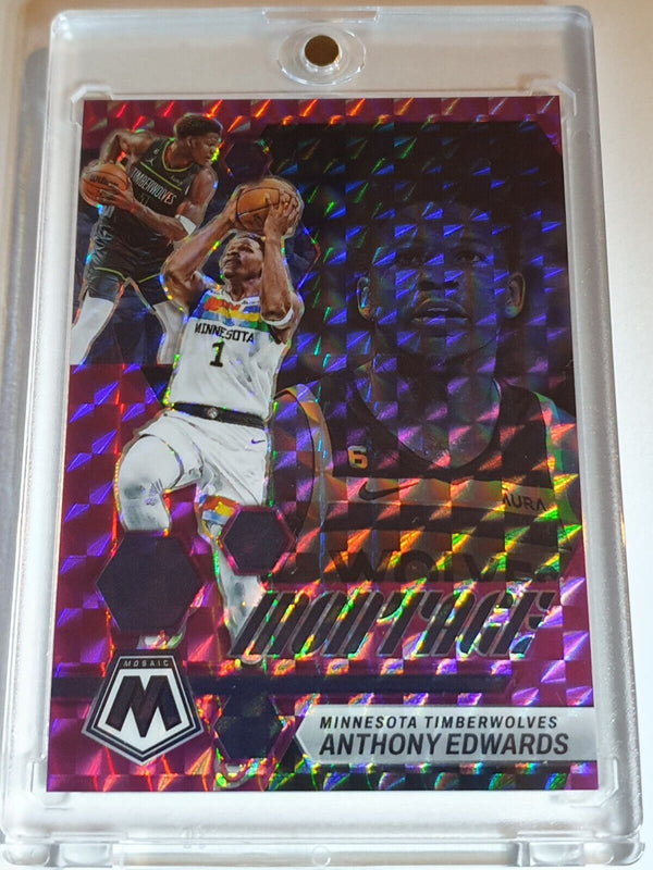 2022 Panini Mosaic Anthony Edwards #28 PURPLE MOSAIC /99 Prizm Montage - Rare