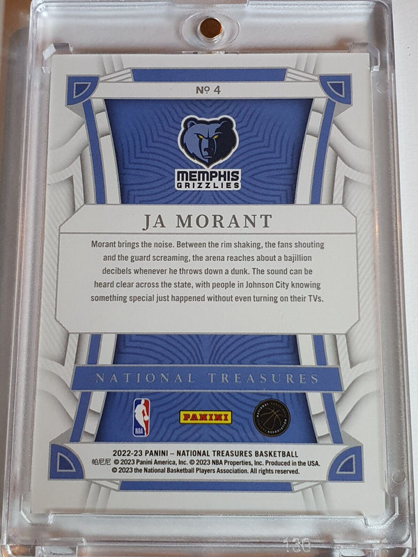 2022 Panini National Treasures Ja Morant #4 SILVER /99 Foil Edition - Rare