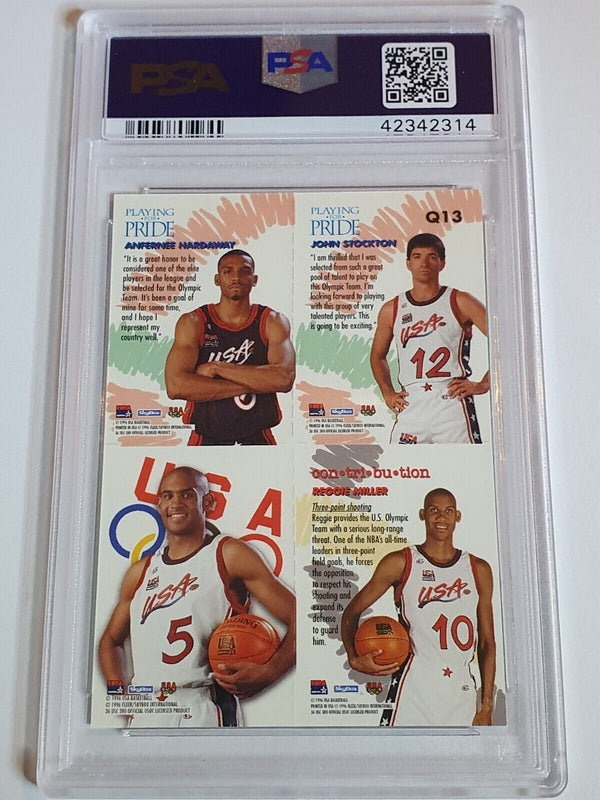 1996 Skybox USA Quads Hardaway Stockton Miller Grant Hill - PSA 9 (POP 3)