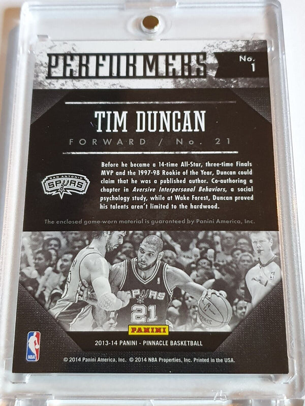 2013 Panini Pinnacle Tim Duncan #PATCH Game Worn Jersey - Ready to Grade