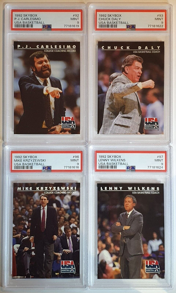 1992 Skybox USA Coaches Daly Carlesimo Wilkens Krzyzewski - PSA 9 (All)