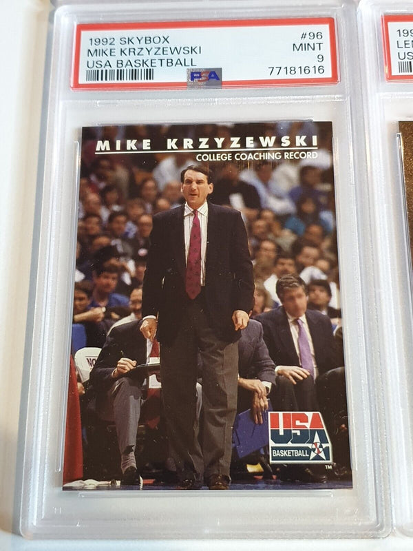 1992 Skybox USA Coaches Daly Carlesimo Wilkens Krzyzewski - PSA 9 (All)