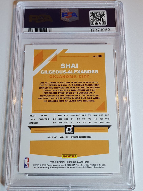 2019 Donruss Shai Gilgeous-Alexander #86 INFINITE RED /99 Holo- PSA 9 (POP 3)