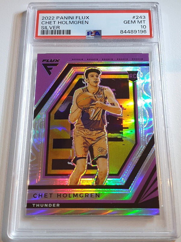 2022 Panini Flux Chet Holmgren Rookie #243 SILVER Holo RC - PSA 10 (POP 12)